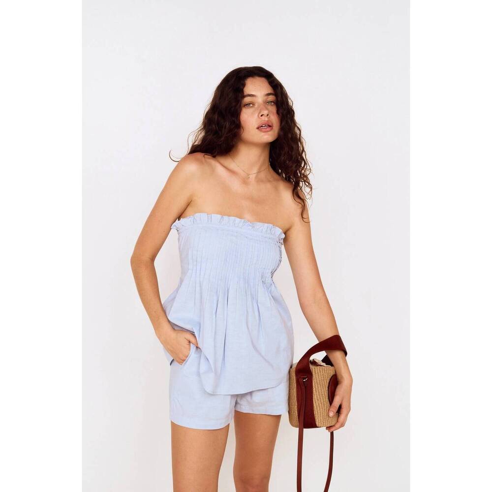 NEW MINKPINK ines short set in sky blue